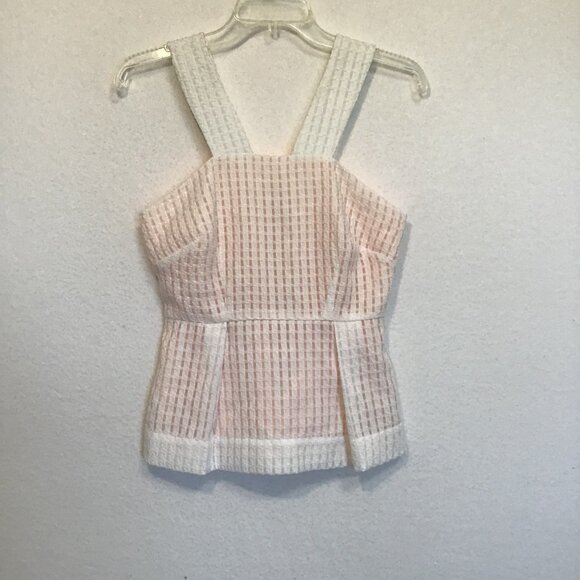 Maeve Basket Weave Peplum Pleated Sleeveless Halter Top  Size 4 - Picture 7 of 12